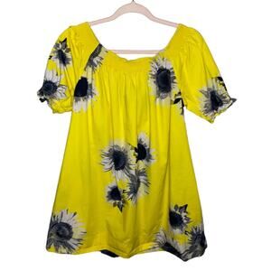 Free People Sunflower Off the Shoulder Yellow Mini  Dress